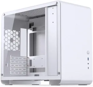 jonsbo u4 mini, micro atx, verre trempé blanc