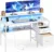 VASAGLE Bureau Gaming LED : Ergonomie et Rangement Optimisés